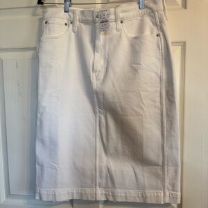 J Crew White Stretch Jean Skirt Size 12